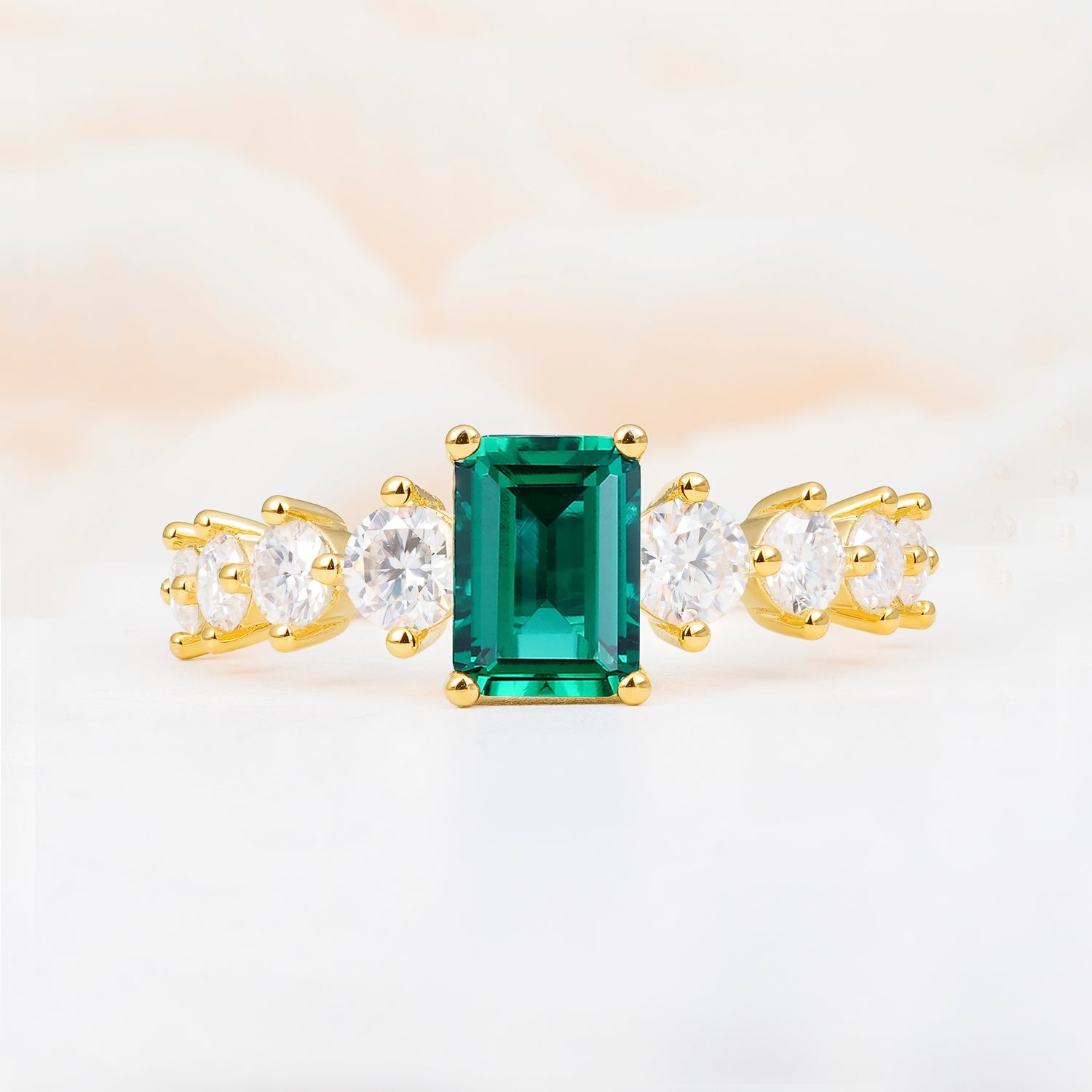 SR12633 Emerald Ring - Yellow-Gold