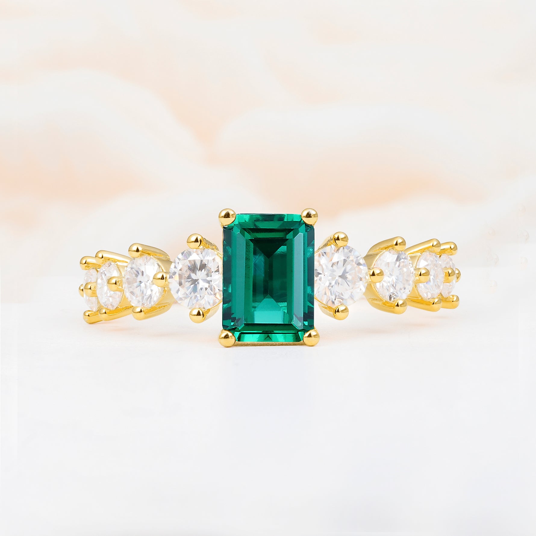 SR12633 Emerald Ring - Yellow-Gold
