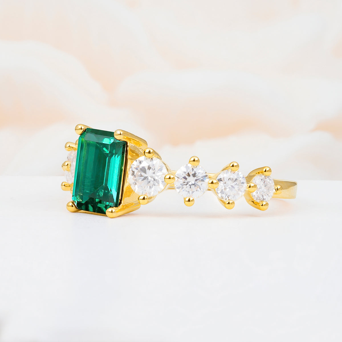 SR12633 Emerald Ring - White-Gold