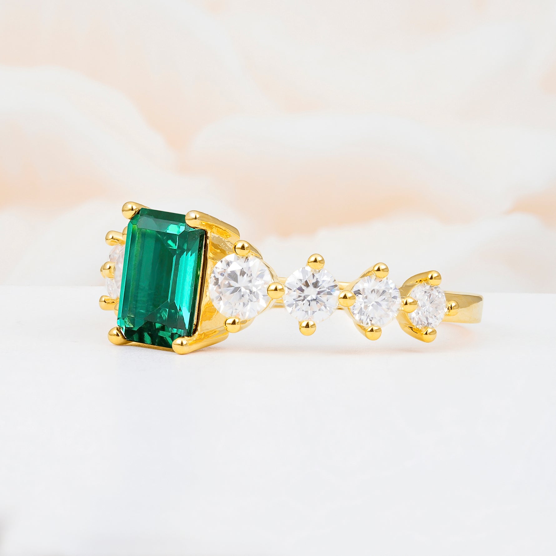 SR12633 Emerald Ring - White-Gold