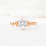 Celtic Knot Round Cut Moissanite Engagement Ring for Her - Additional view