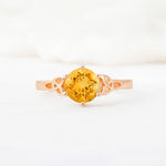 Celtic Knot Round Cut Citrine Engagement Ring for Her - Additional view