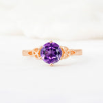 Celtic Knot Round Cut Amethyst Engagement Ring for Her - Additional view