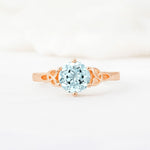 Celtic Knot Round Cut Aquamarine Engagement Ring for Her - Additional view
