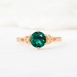 Celtic Knot Round Cut Emerald Engagement Ring for Her - Additional view