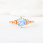 Celtic Knot Round Cut Moonstone Engagement Ring for Her - Additional view