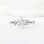 Celtic Knot Round Cut Moissanite Engagement Ring for Her - Additional view