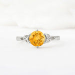 Celtic Knot Round Cut Citrine Engagement Ring for Her - Additional view