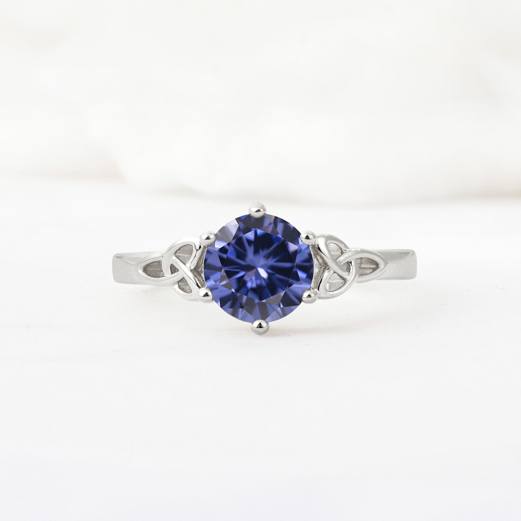 Celtic Knot Round Cut Tanzanite Engagement Ring for Her - Additional view