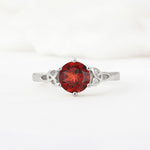 Celtic Knot Round Cut Garnet Engagement Ring for Her - Additional view