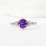 Celtic Knot Round Cut Amethyst Engagement Ring for Her - Additional view