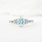 Celtic Knot Round Cut Aquamarine Engagement Ring for Her - Additional view