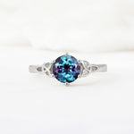 Celtic Knot Round Cut Alexandrite Engagement Ring for Her - Additional view