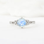 Celtic Knot Round Cut Moonstone Engagement Ring for Her - Additional view