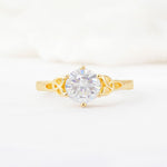 Celtic Knot Round Cut Moissanite Engagement Ring for Her - Additional view