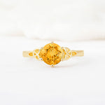 Celtic Knot Round Cut Citrine Engagement Ring for Her - Additional view