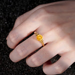 Celtic Knot Round Cut Citrine Engagement Ring for Her - Additional view