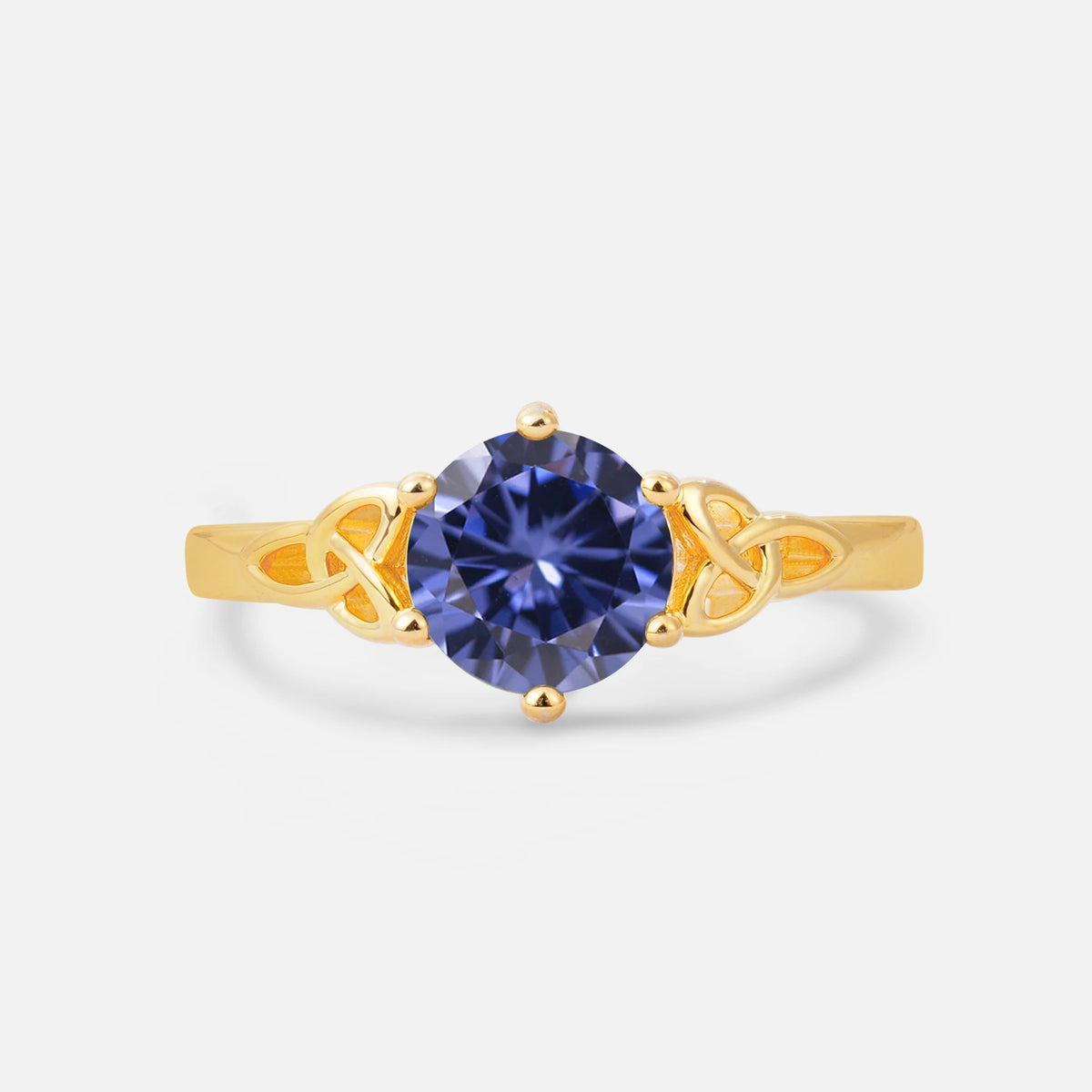 Celtic Knot Round Cut Tanzanite Engagement Ring for Her