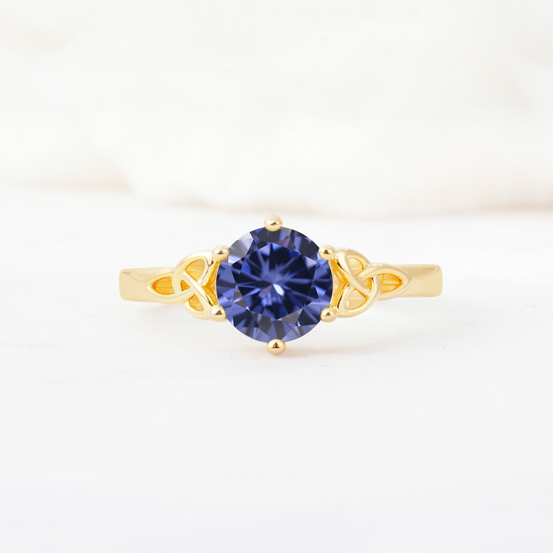 Celtic Knot Round Cut Tanzanite Engagement Ring for Her - Additional view
