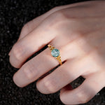 Celtic Knot Round Cut Moss Agate Engagement Ring for Her - Additional view