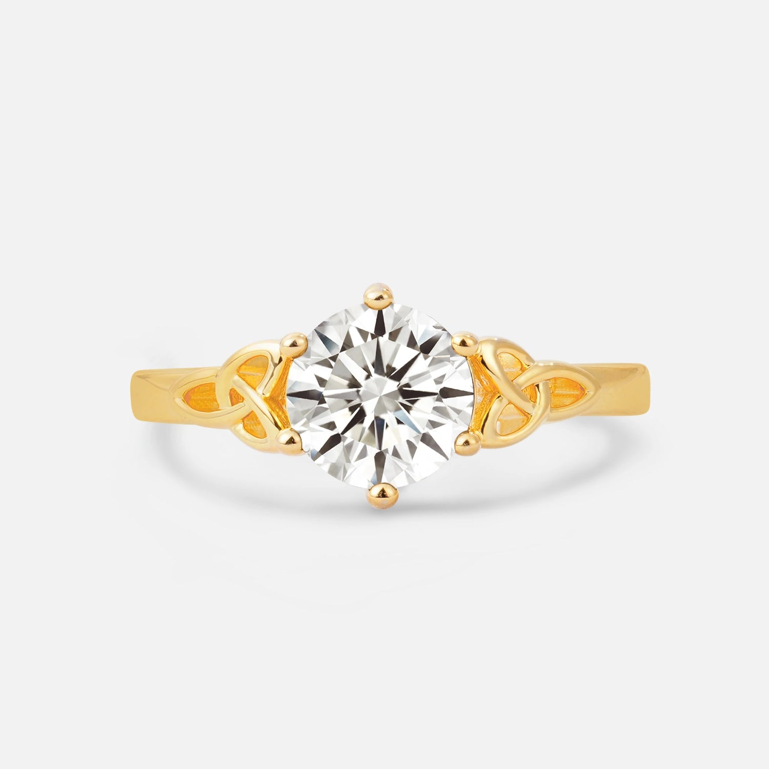 Celtic Knot Round Cut Lab Diamond Engagement Ring for Her