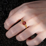Celtic Knot Round Cut Garnet Engagement Ring for Her - Additional view