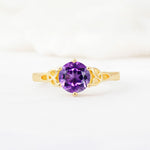 Celtic Knot Round Cut Amethyst Engagement Ring for Her - Additional view