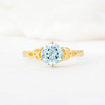 Celtic Knot Round Cut Aquamarine Engagement Ring for Her - Additional view