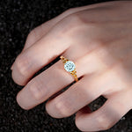 Celtic Knot Round Cut Aquamarine Engagement Ring for Her - Additional view