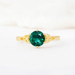 Celtic Knot Round Cut Emerald Engagement Ring for Her - Additional view