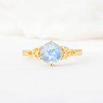 Celtic Knot Round Cut Moonstone Engagement Ring for Her - Additional view