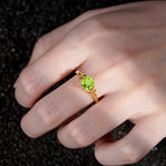 Celtic Knot Round Cut Peridot Engagement Ring for Her - Additional view