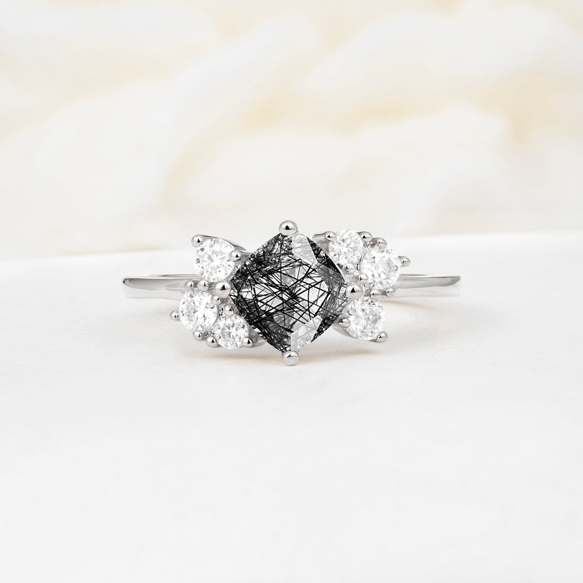 SR12947 Black Rutilated Quartz Ring - Additional view