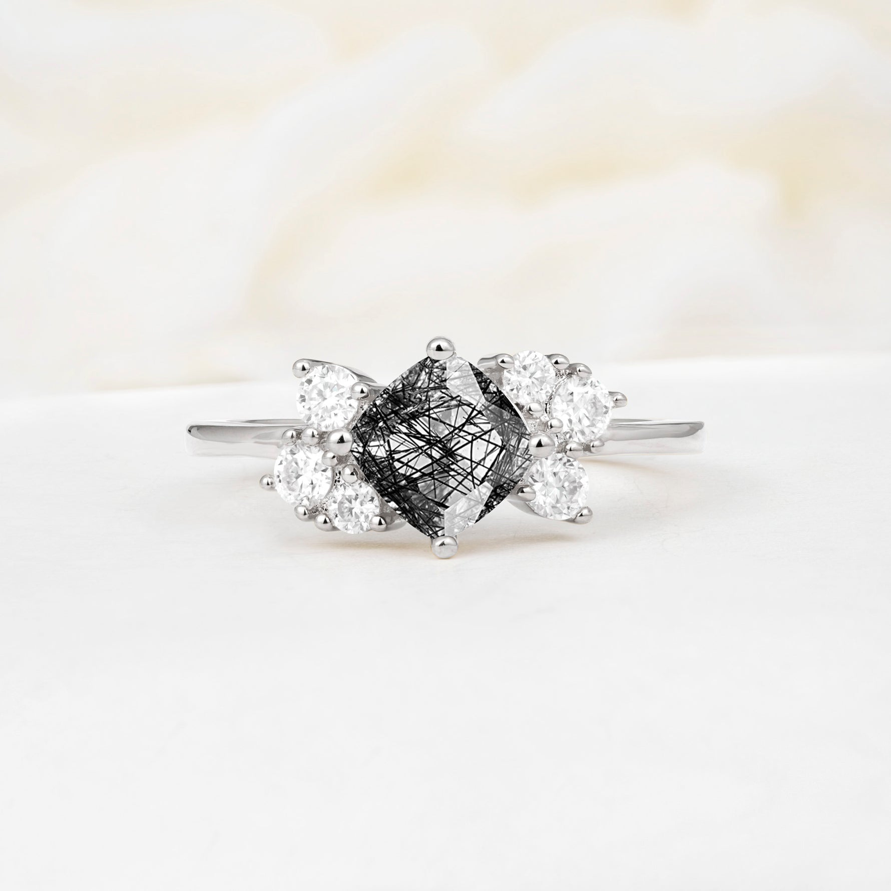SR12947 Black Rutilated Quartz Ring - Additional view