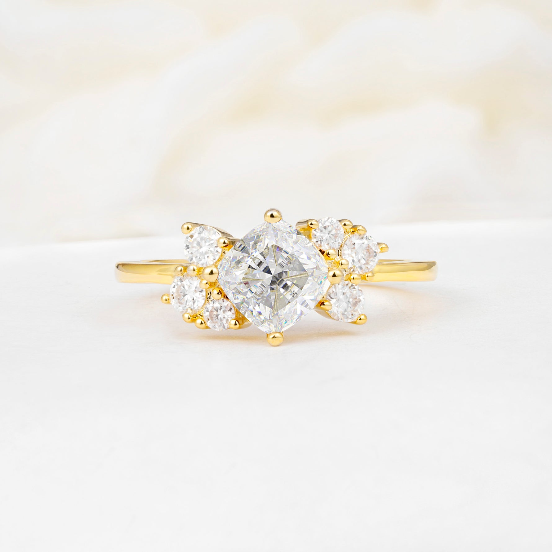 SR12947 Moissanite Ring - Yellow-Gold