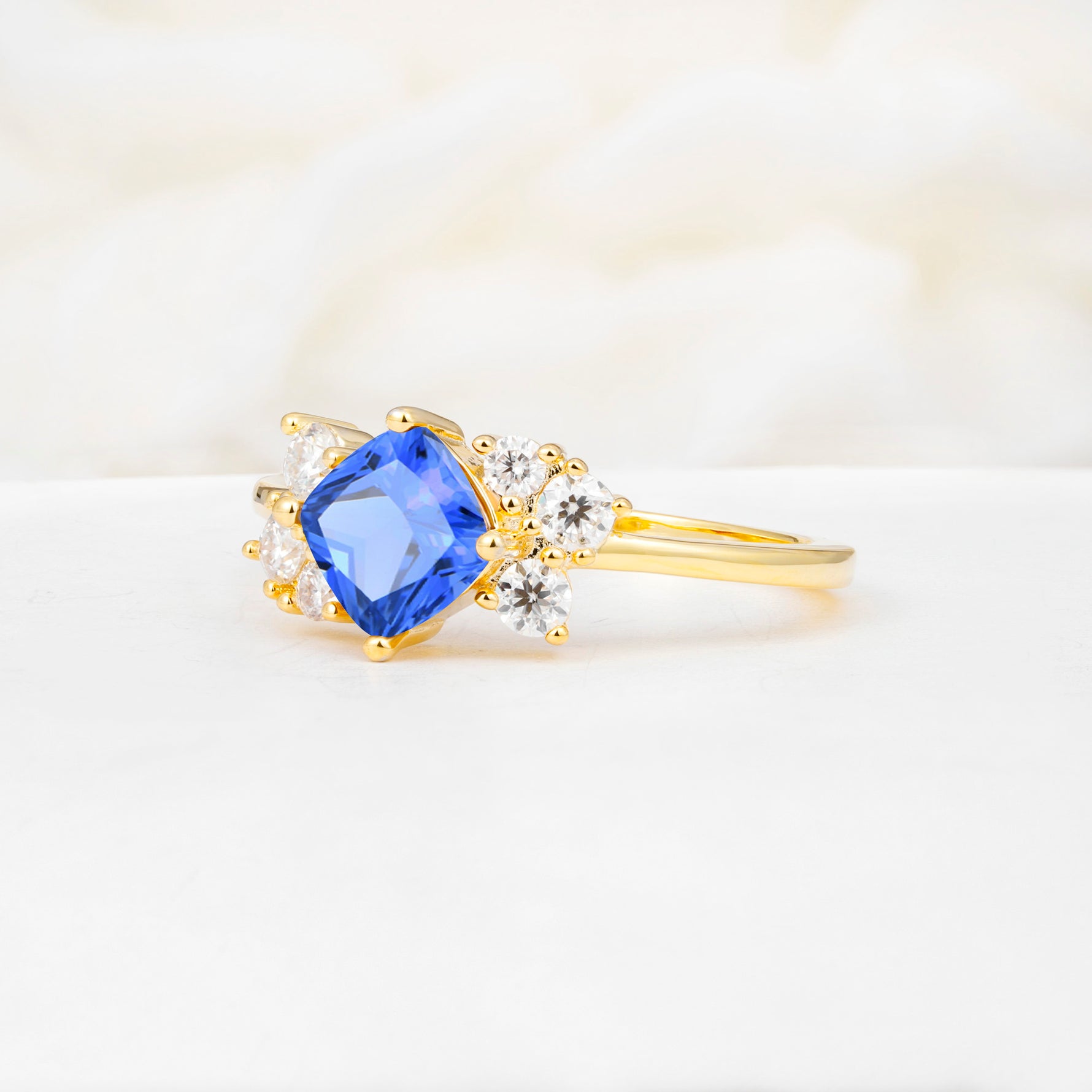 SR12947 Sapphire Ring - White-Gold