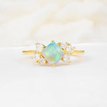 SR12947 Fire Opal Ring - Yellow-Gold