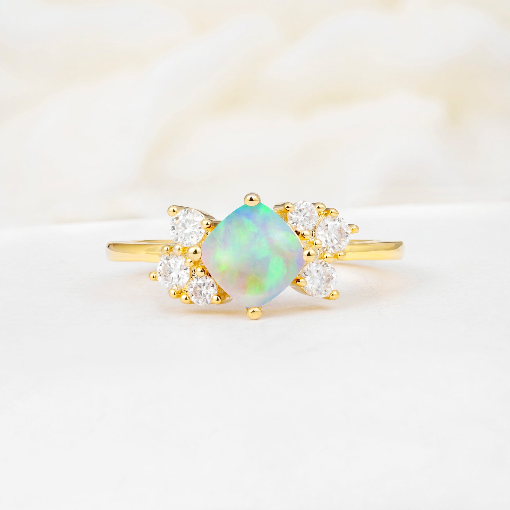 SR12947 Fire Opal Ring - Yellow-Gold