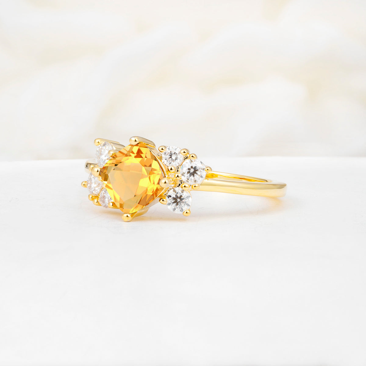 SR12947 Citrine Ring - White-Gold