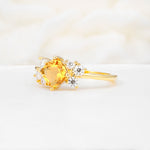 SR12947 Citrine Ring - White-Gold