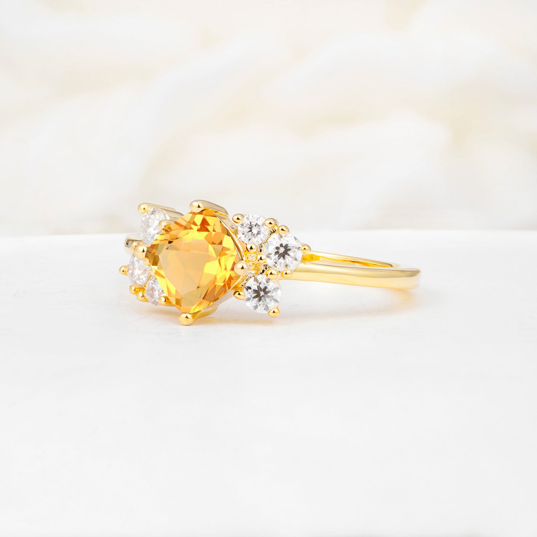 SR12947 Citrine Ring - White-Gold