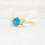SR12947 Turquoise Ring - White-Gold