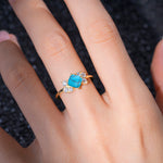SR12947 Turquoise Ring - Rose-Gold