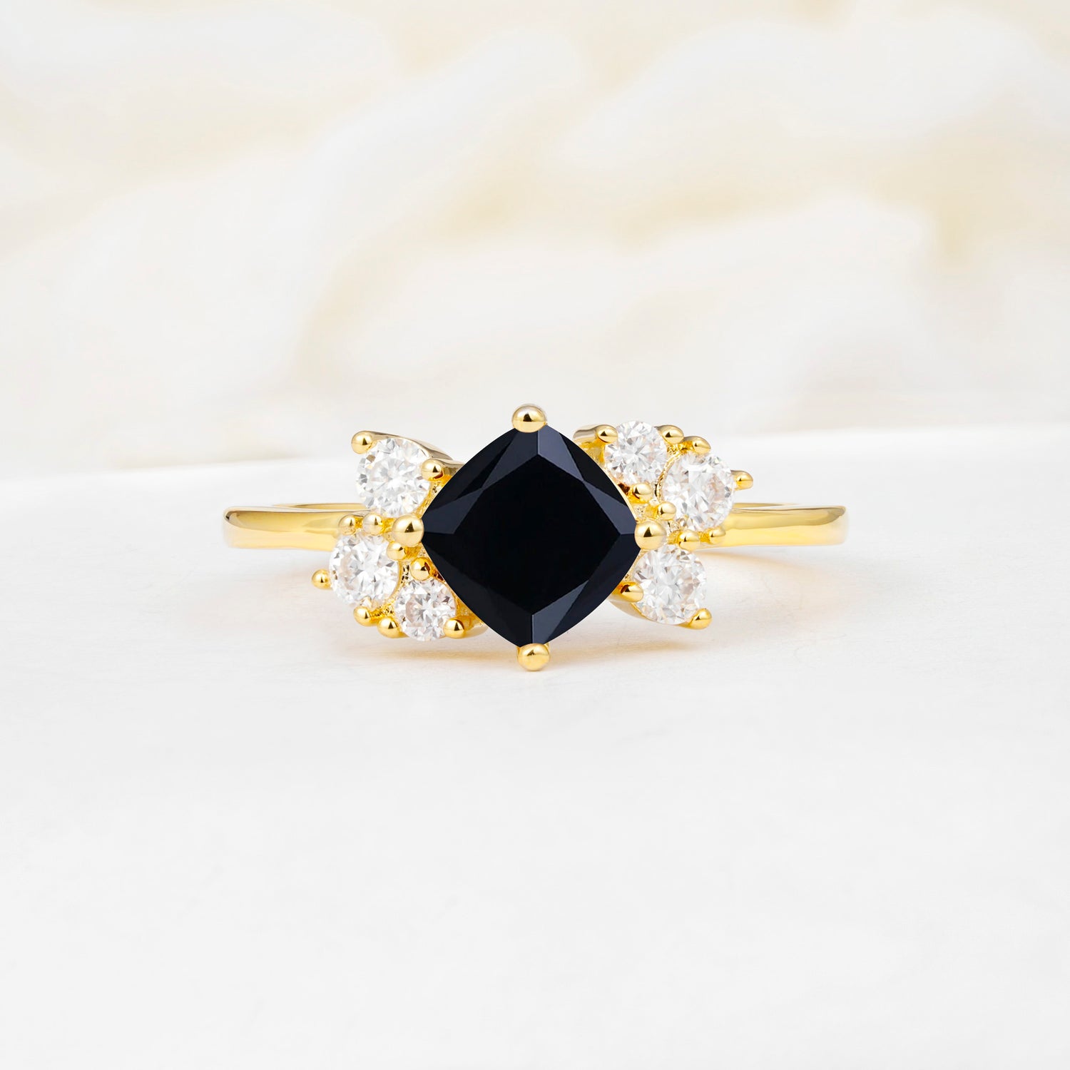 SR12947 Black Onyx Ring - Yellow-Gold