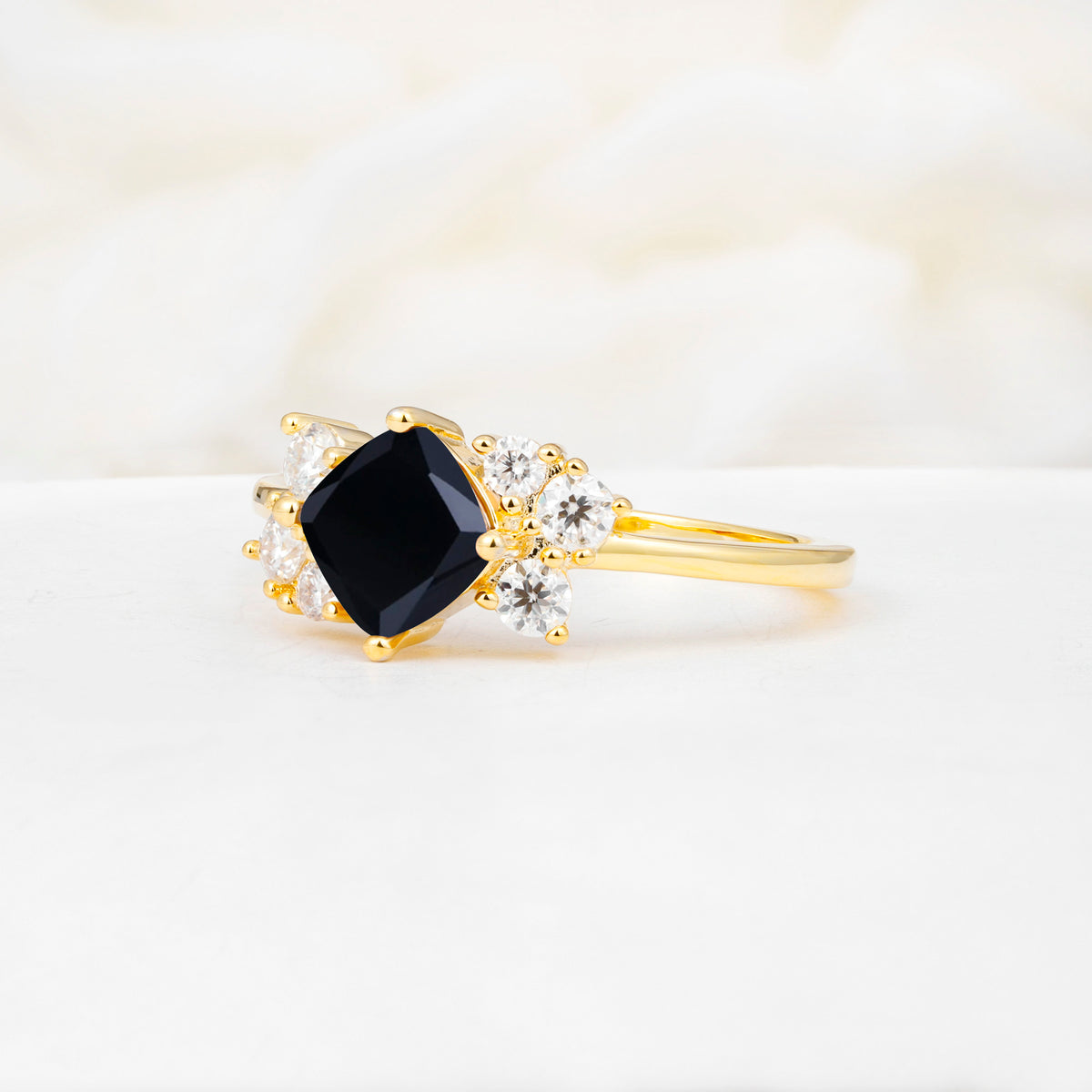 SR12947 Black Onyx Ring - White-Gold