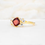 SR12947 Garnet Ring - White-Gold