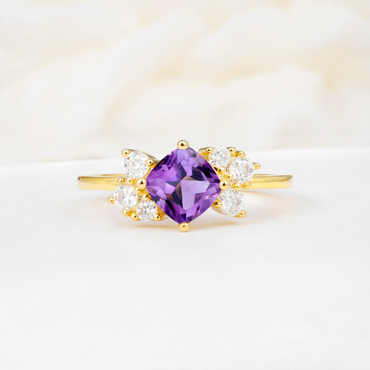 SR12947 Amethyst Ring - Yellow-Gold