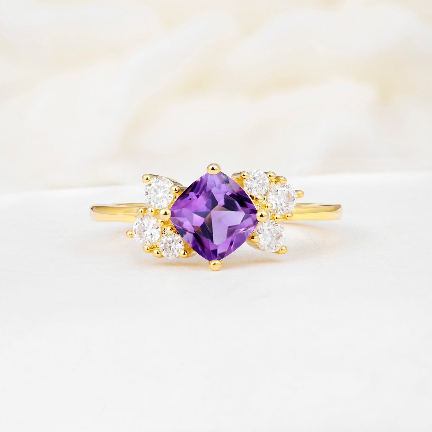 SR12947 Amethyst Ring - Yellow-Gold