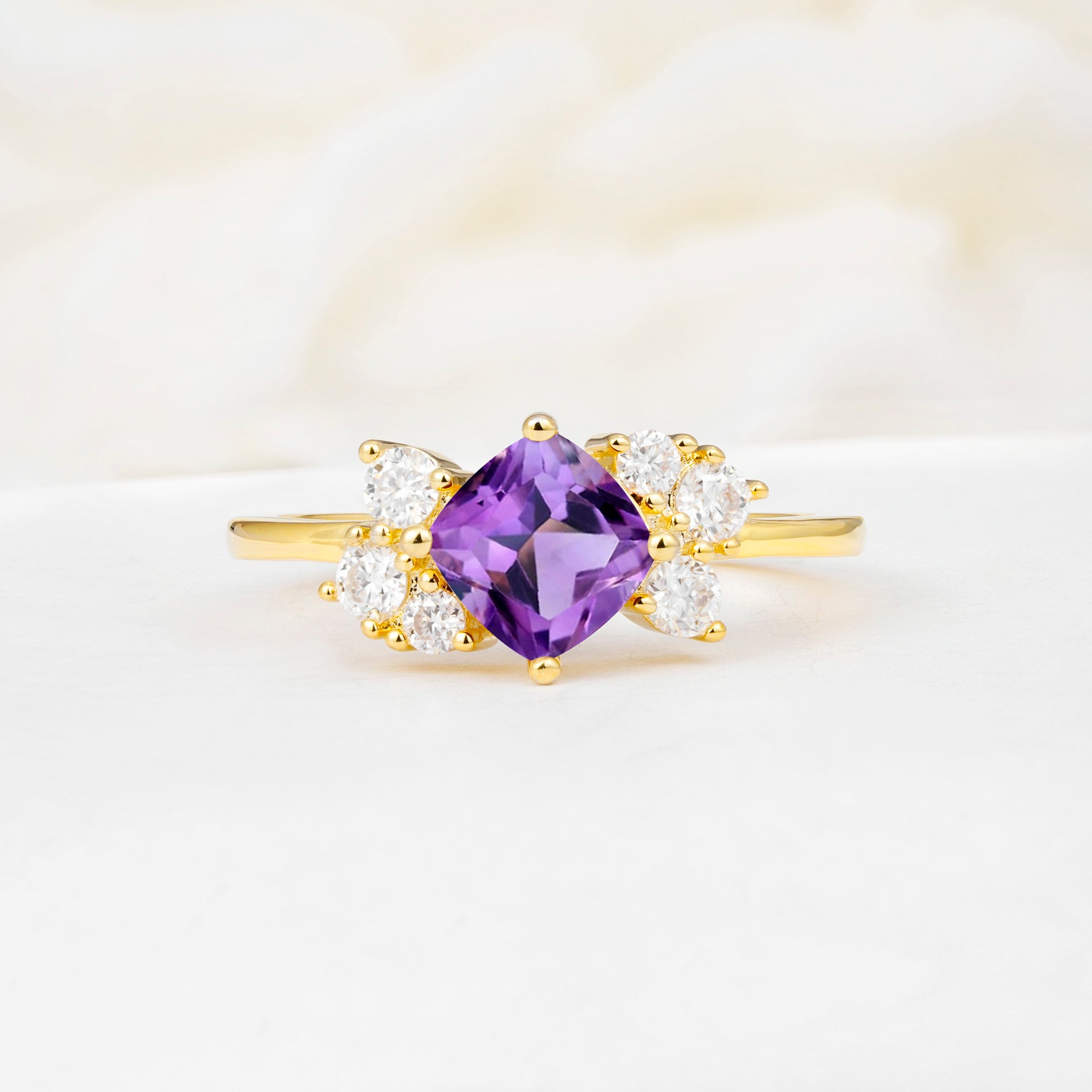 SR12947 Amethyst Ring - Yellow-Gold