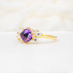 SR12947 Amethyst Ring - White-Gold